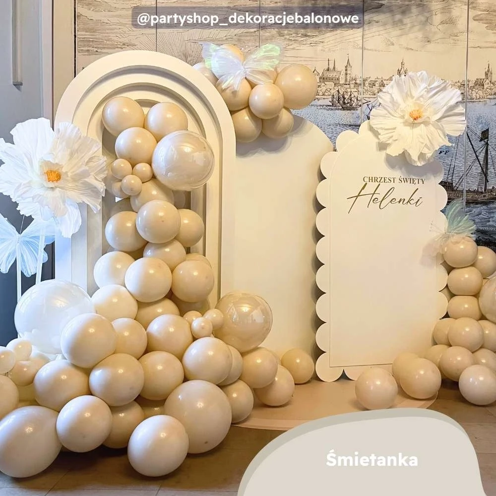 balony lateksowe beżowe kremowe śmietanka 2.webp