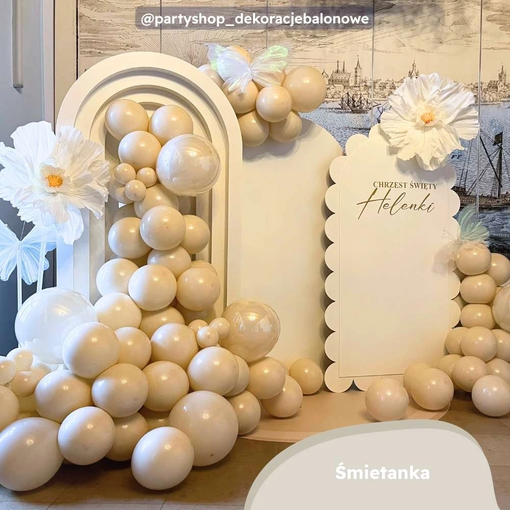 balony lateksowe beżowe kremowe śmietanka 2.webp
