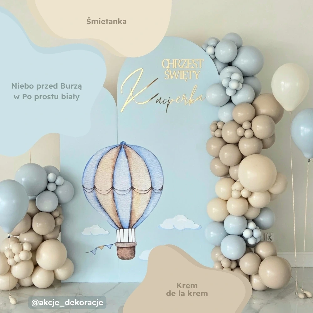 Balony lateksowe kremowe beżowe śmietanka krem.webp