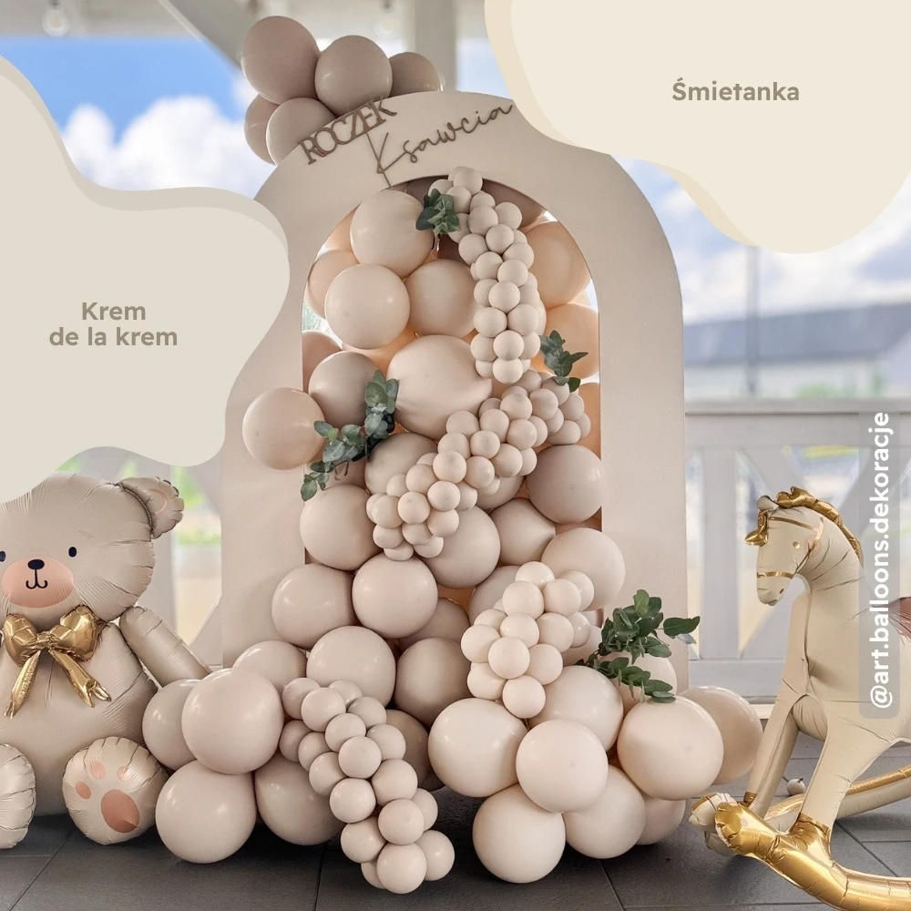 balony lateksowe śmietanka beż kremowe.webp