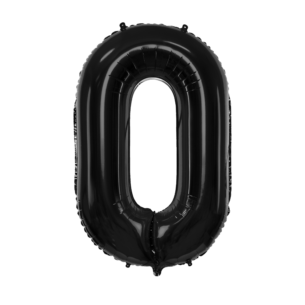Balon foliowy Cyfra ''0'', 86cm, czarny.webp