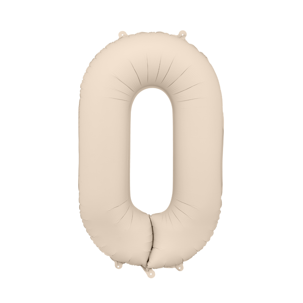 Balon foliowy Cyfra '0', 86cm, jasny beż.webp