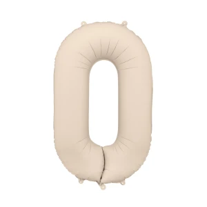 Balon foliowy Cyfra "0" 86cm, jasny beż