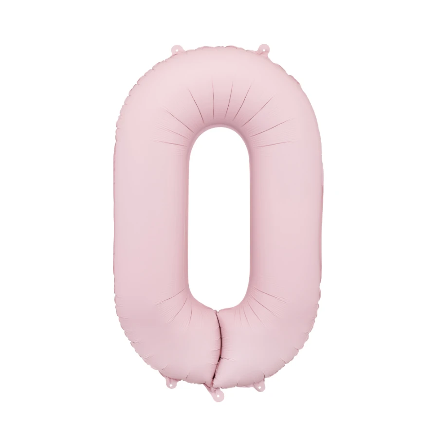 Balon foliowy Cyfra ''0'', 86cm, jasny różowy.webp