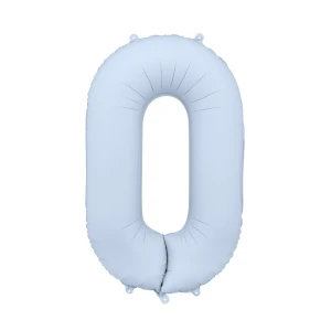 Balon foliowy Cyfra "0" 86cm, mglisty niebieski
