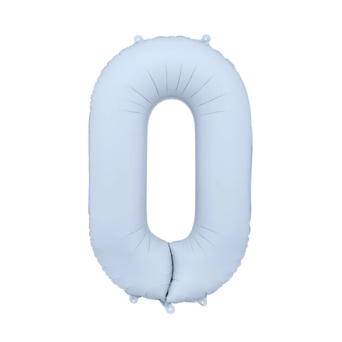 Balon foliowy Cyfra '0', 86cm, mglisty niebieski.webp