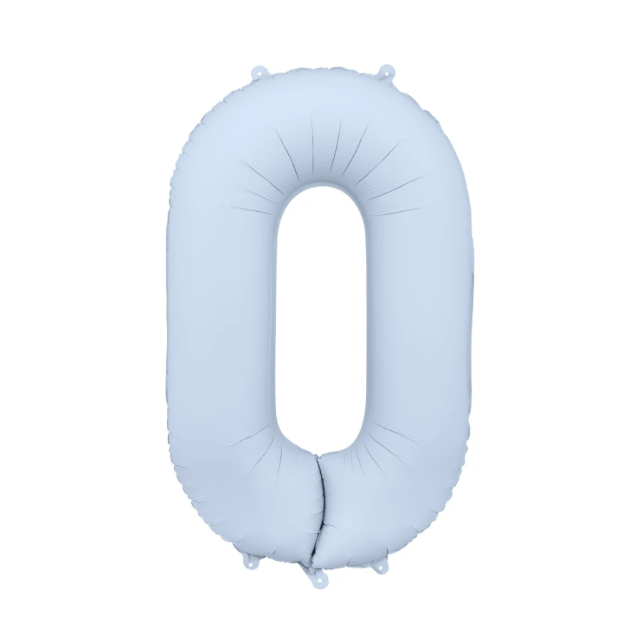 Balon foliowy Cyfra '0', 86cm, mglisty niebieski.webp