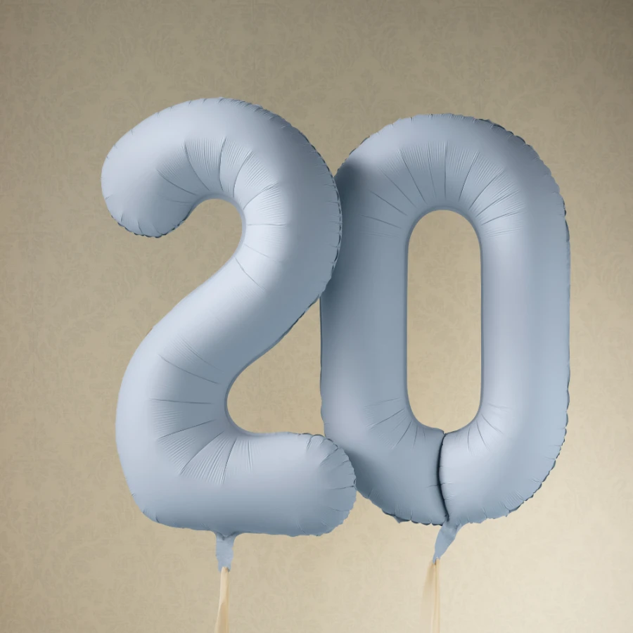 Balon foliowy Cyfra '0', 86cm, mglisty niebieski1.webp