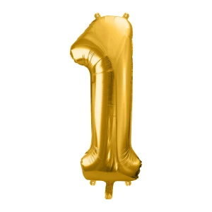 Balon foliowy Cyfra ''1'', 86cm, złoty błyszczący