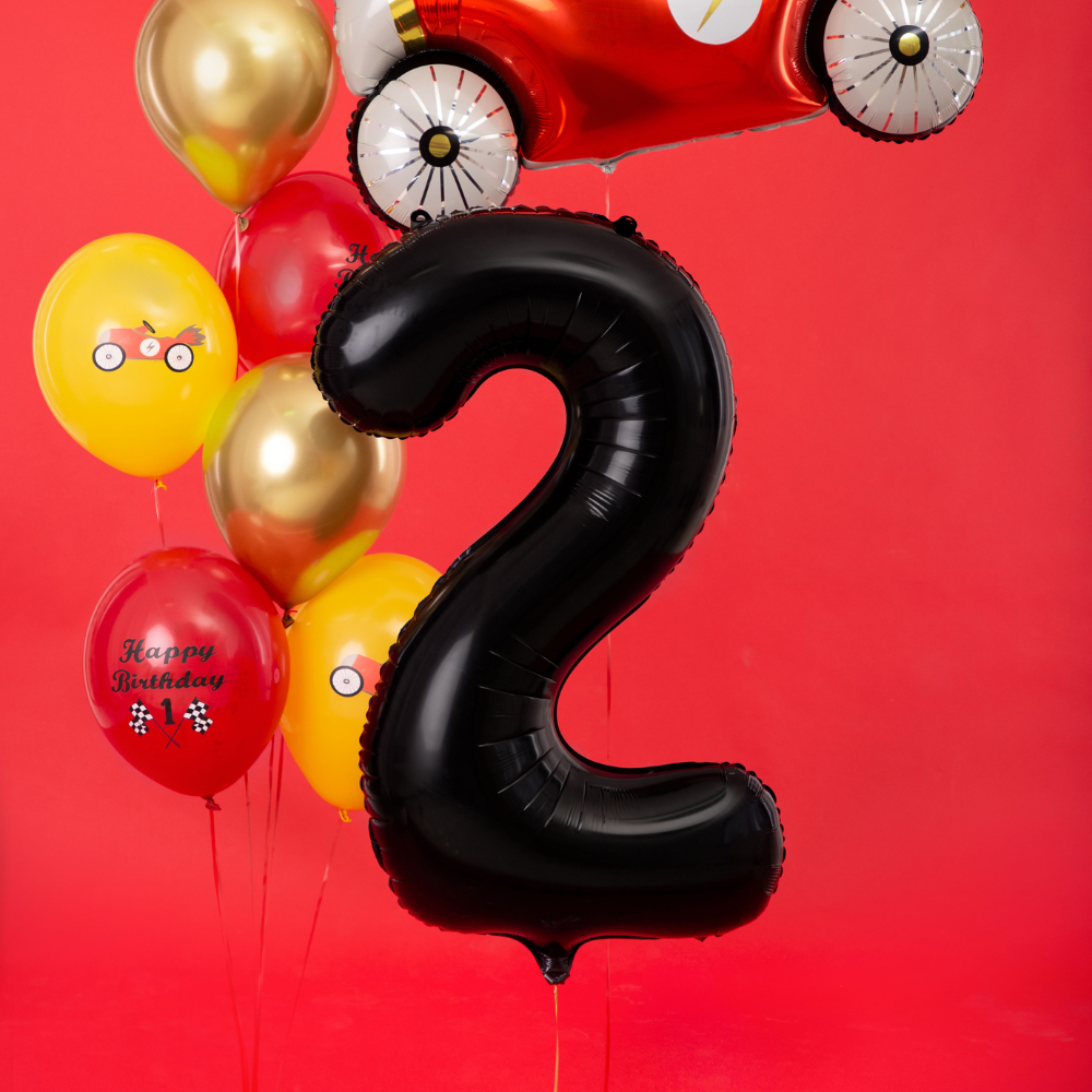 Balon foliowy Cyfra ''2'', 86cm, czarny1.webp