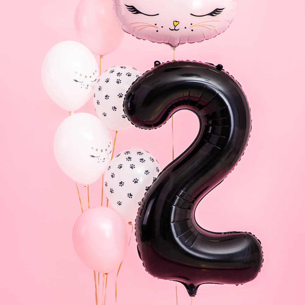 Balon foliowy Cyfra ''2'', 86cm, czarny2.webp