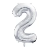 Balon foliowy Cyfra ''2'', 86cm, srebrny.webp