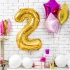 Balon foliowy Cyfra ''2'', 86cm, złoty1.webp