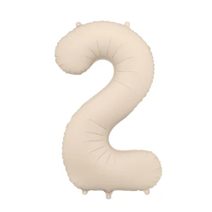 Balon foliowy Cyfra "2" 86cm, jasny beż