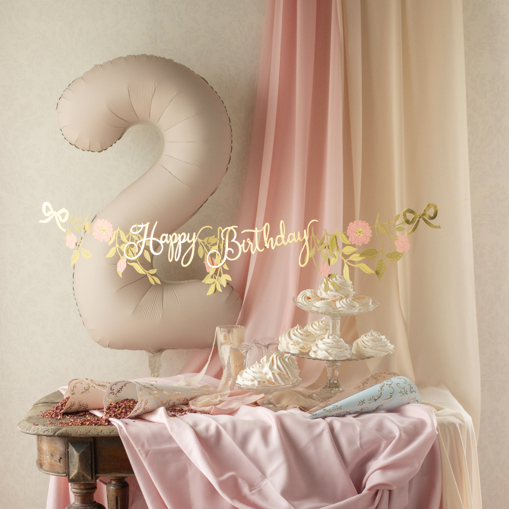 Balon foliowy Cyfra '2', 86cm, jasny beż2.webp