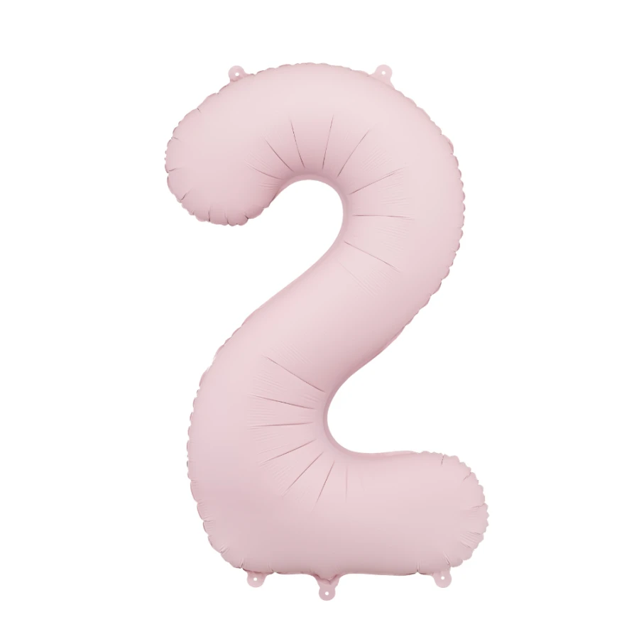 Balon foliowy Cyfra '2', 86cm, jasny różowy.webp