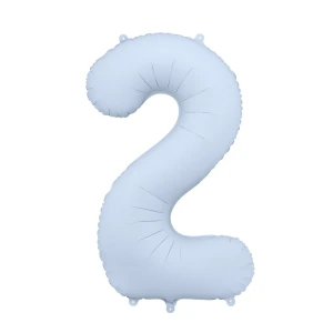 Balon foliowy Cyfra "2" 86cm, mglisty niebieski