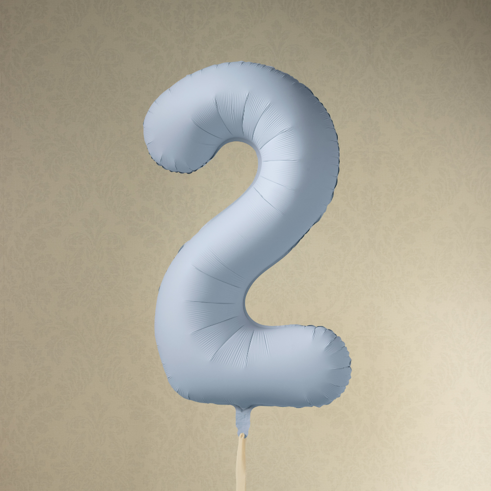 Balon foliowy Cyfra '2', 86cm, mglisty niebieski1.webp