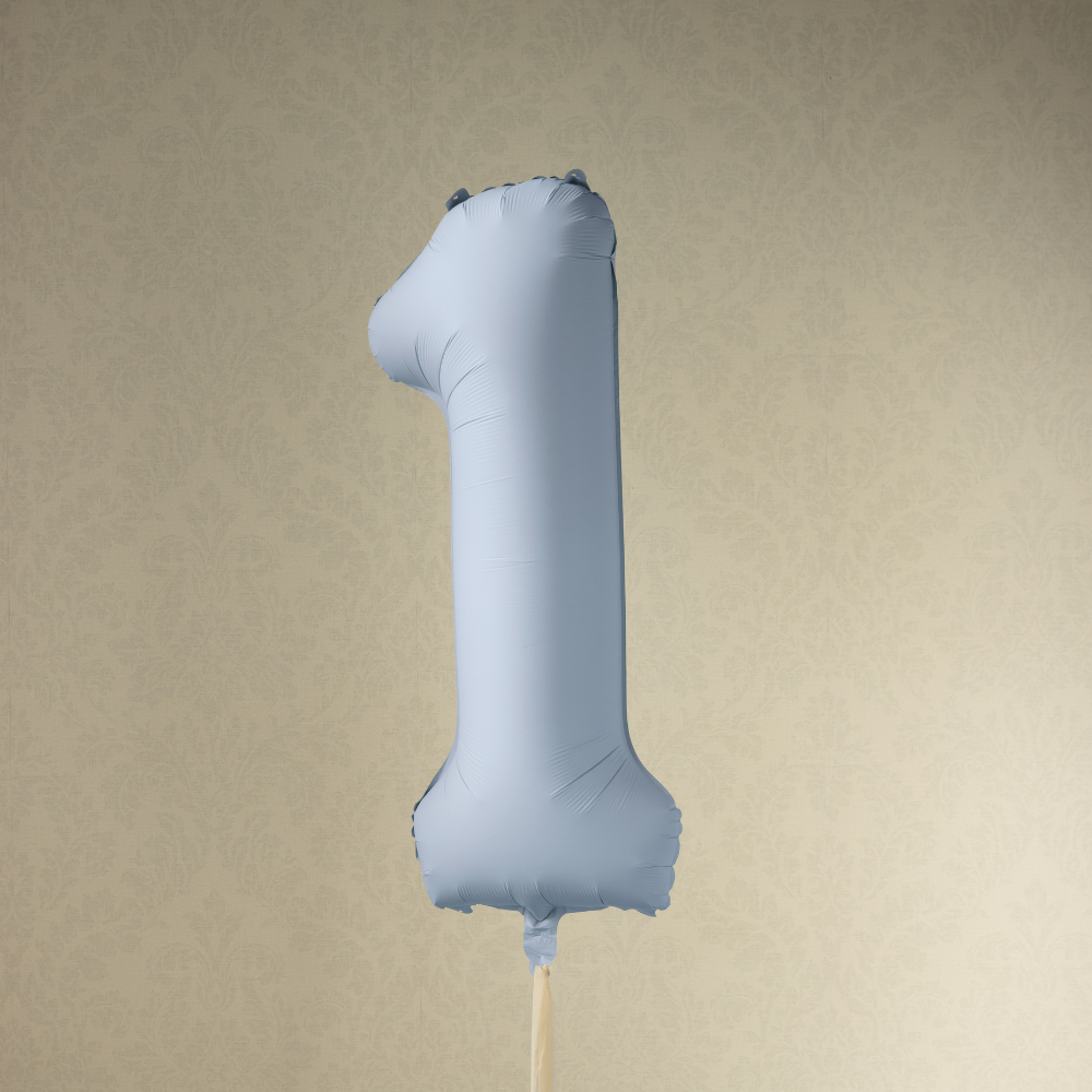 Balon foliowy Cyfra '1', 86cm, mglisty niebieski1.webp