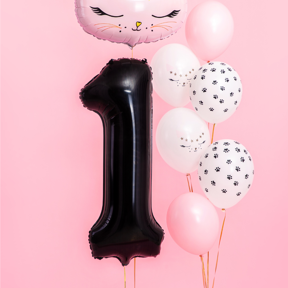 Balon foliowy Cyfra ''1'', 86cm, czarny2.webp