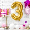 Balon foliowy Cyfra ''3'', 86cm, złoty1.webp
