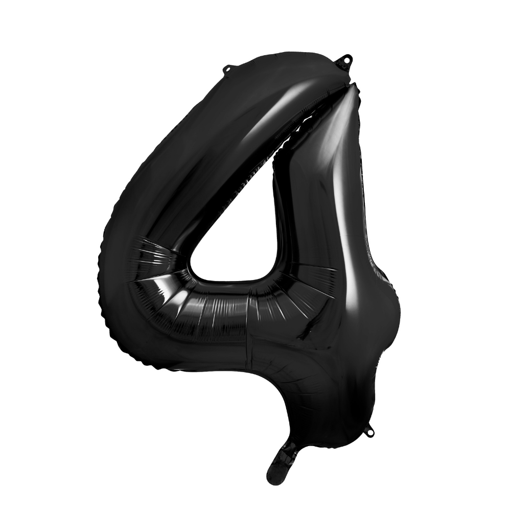 Balon foliowy Cyfra ''4'', 86cm, czarny.webp