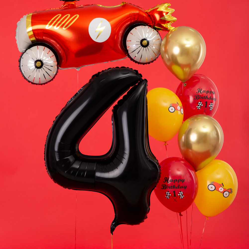 Balon foliowy Cyfra ''4'', 86cm, czarny2.webp