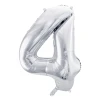 Balon foliowy Cyfra ''4'', 86cm, srebrny.webp
