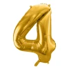 Balon foliowy Cyfra ''4'', 86cm, złoty.webp
