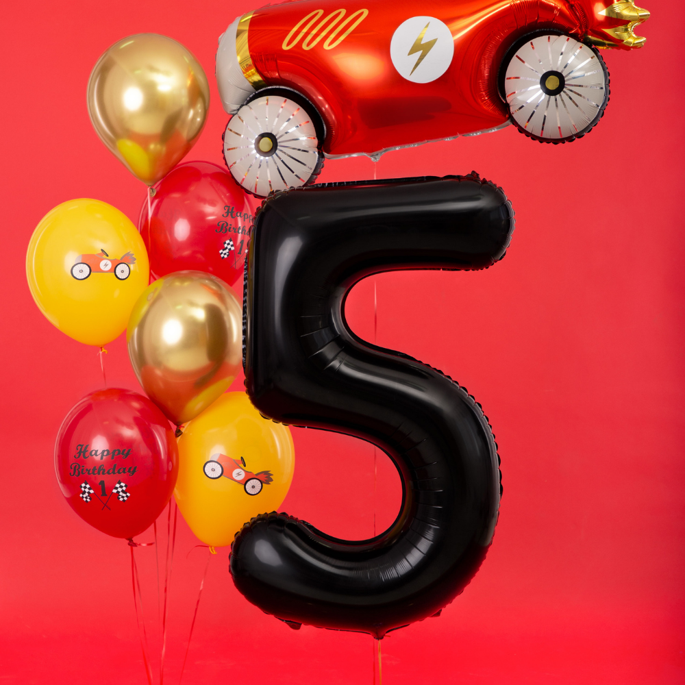 Balon foliowy Cyfra ''5'', 86cm, czarny 2.webp