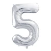 Balon foliowy Cyfra ''5'', 86cm, srebrny.webp