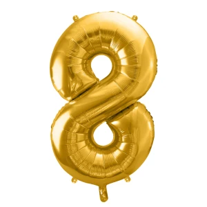 Balon foliowy Cyfra ''8'', 86cm, złoty błyszczący