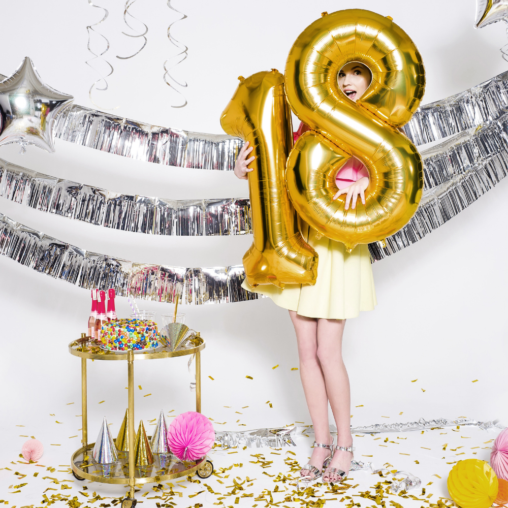 Balon foliowy Cyfra ''8'', 86cm, złoty2.webp