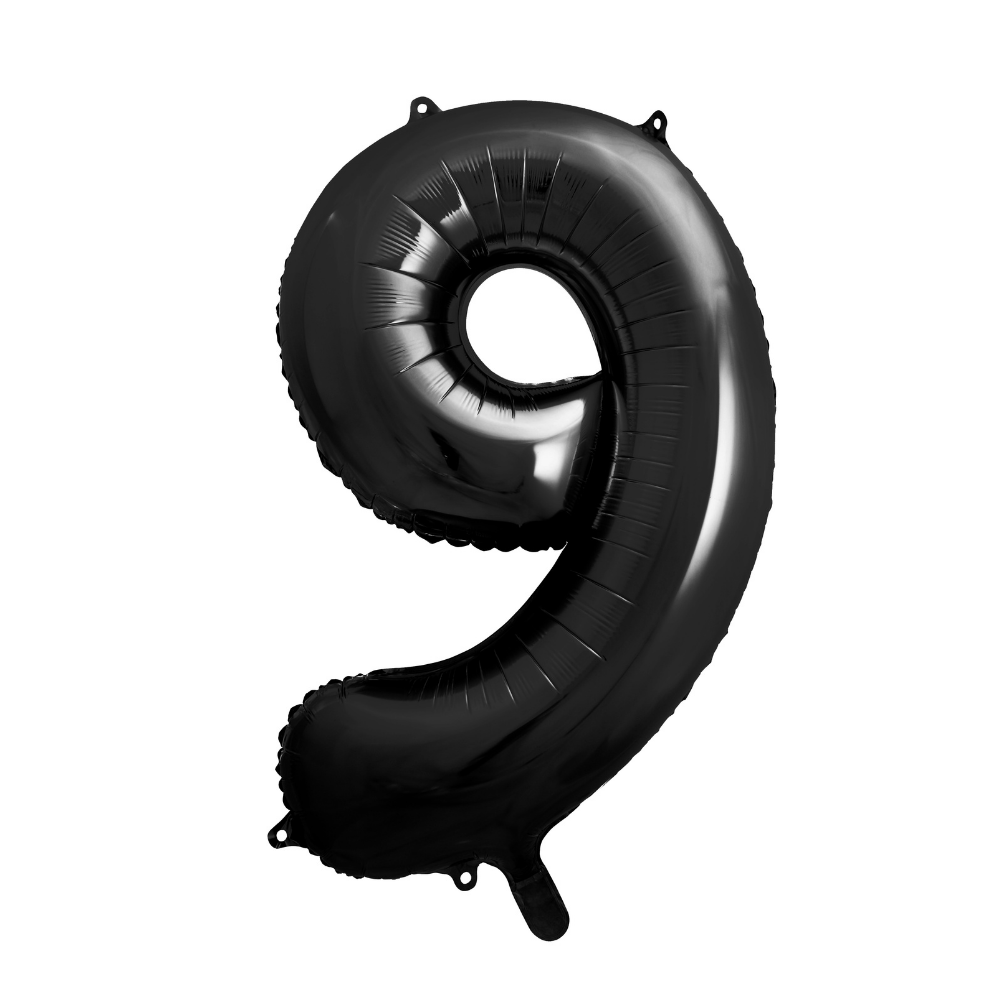 Balon foliowy Cyfra ''9'', 86cm, czarny.webp