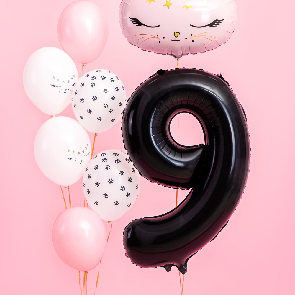 Balon foliowy Cyfra ''9'', 86cm, czarny2.webp