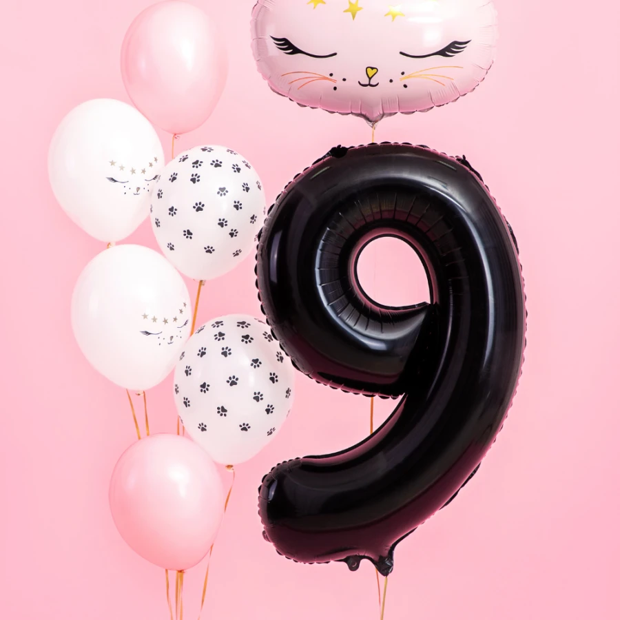 Balon foliowy Cyfra ''9'', 86cm, czarny2.webp