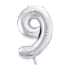 Balon foliowy Cyfra ''9'', 86cm, srebrny.webp