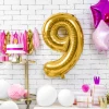 Balon foliowy Cyfra ''9'', 86cm, złoty1.webp