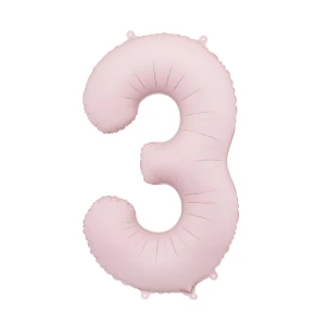 Balon foliowy Cyfra "3" 86cm, jasny różowy
