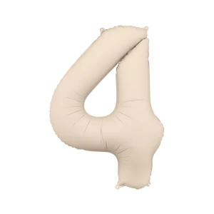 Balon foliowy Cyfra "4" 86cm, jasny beż