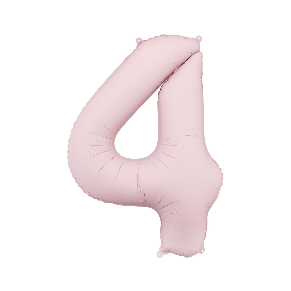 Balon foliowy Cyfra '4', 86cm, jasny różowy.webp