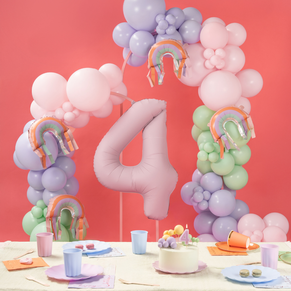 Balon foliowy Cyfra '4', 86cm, jasny różowy1.webp
