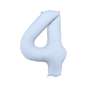 Balon foliowy Cyfra "4" 86cm, mglisty niebieski