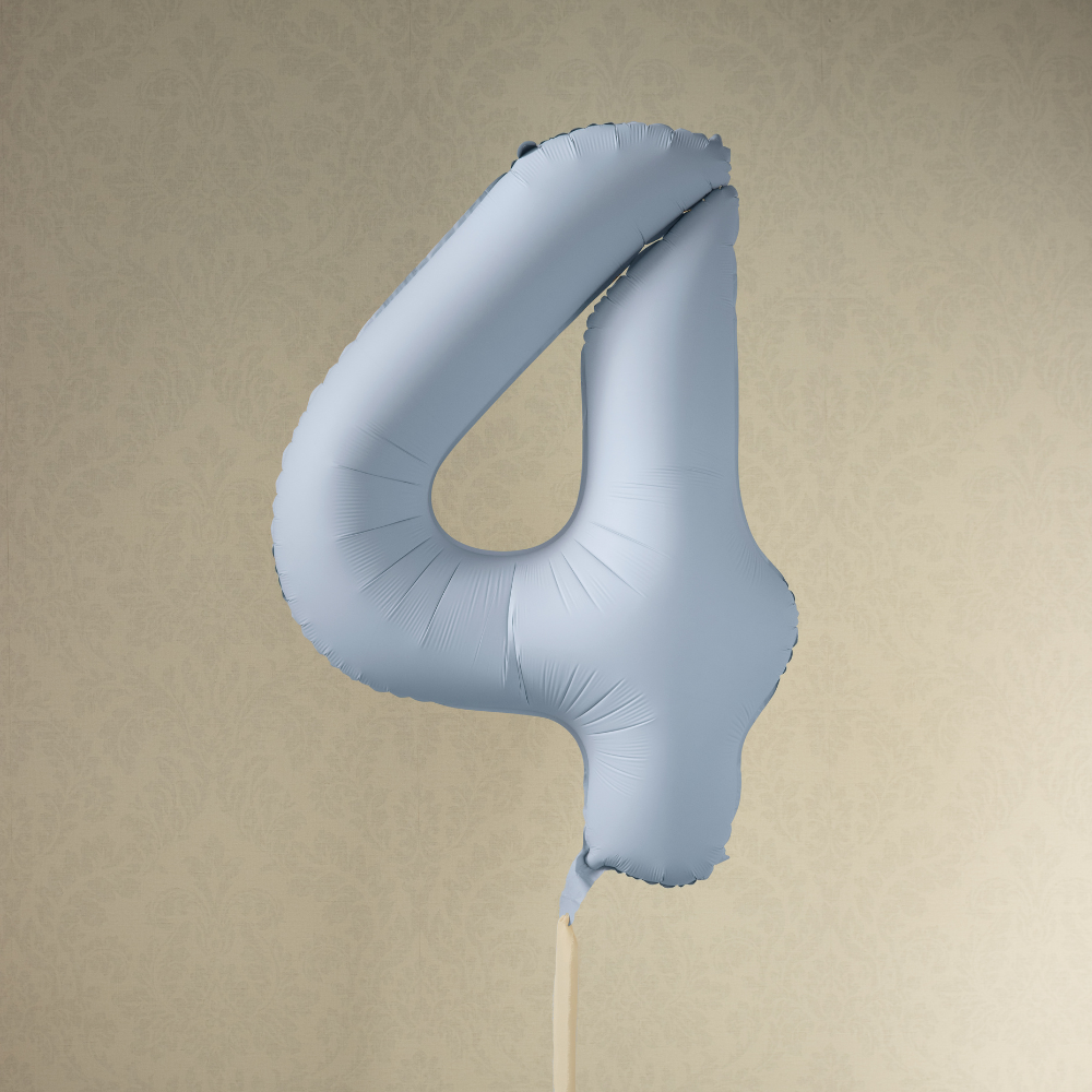 Balon foliowy Cyfra '4', 86cm, mglisty niebieski1.webp
