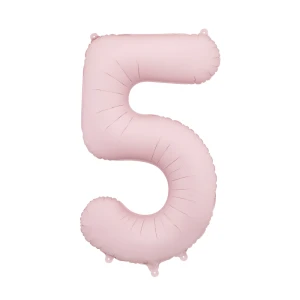 Balon foliowy Cyfra "5" 86cm, jasny różowy