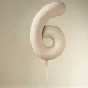 Balon foliowy Cyfra '6', 86cm, jasny beż1.webp