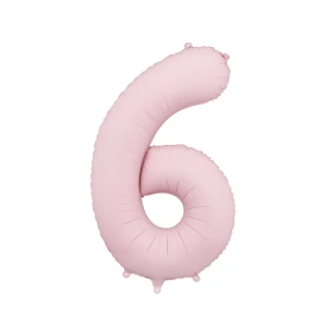 Balon foliowy Cyfra "6" 86cm, jasny różowy