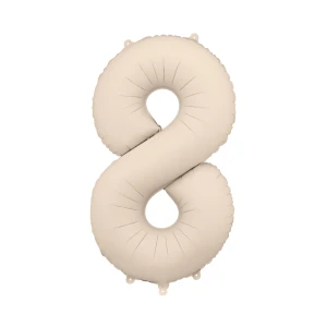 Balon foliowy Cyfra "8" 86cm, jasny beż