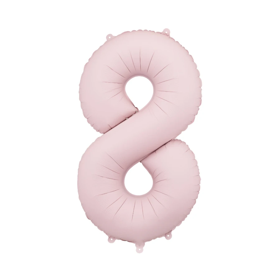 Balon foliowy Cyfra '8', 86cm, jasny różowy.webp