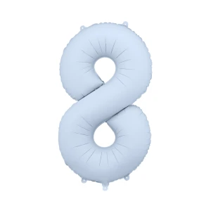 Balon foliowy Cyfra "8" 86cm, mglisty niebieski